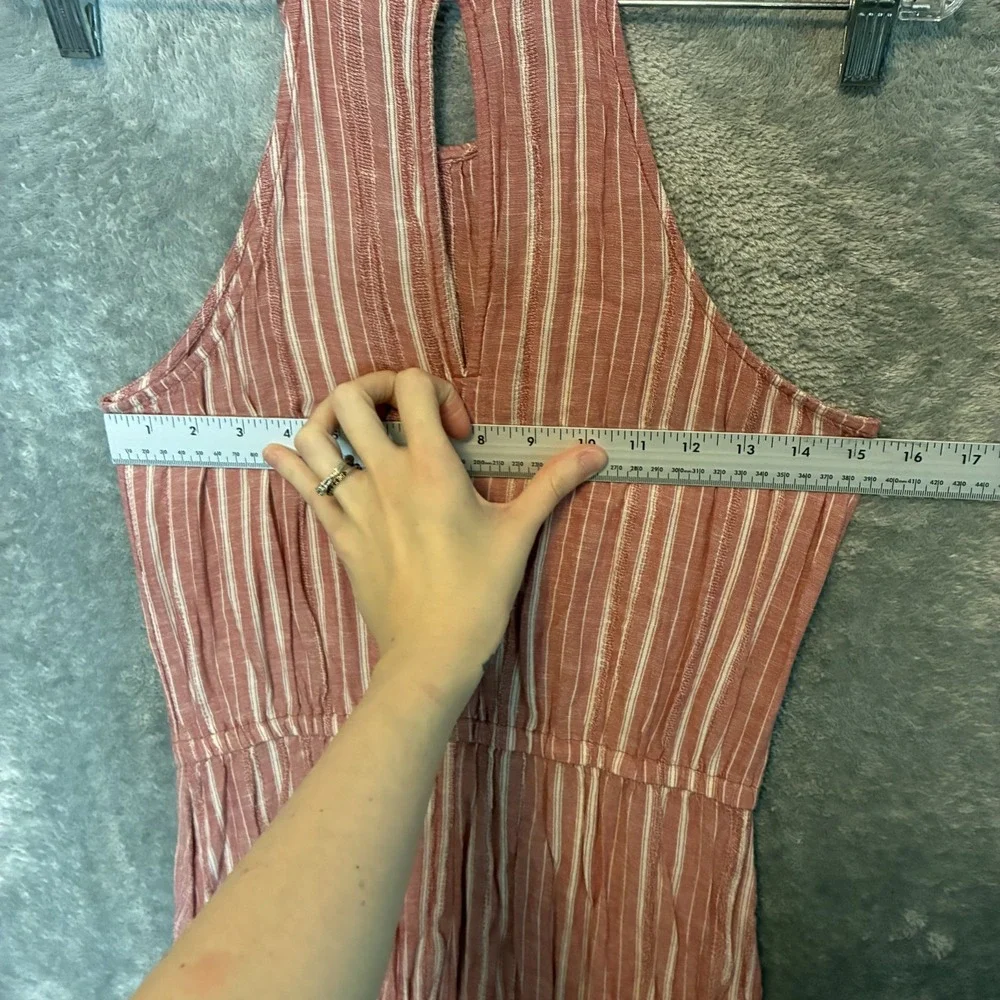 Old Navy Womens Waist Defined Braided Dobby Stripe Maxi Sundress S Boho Chic